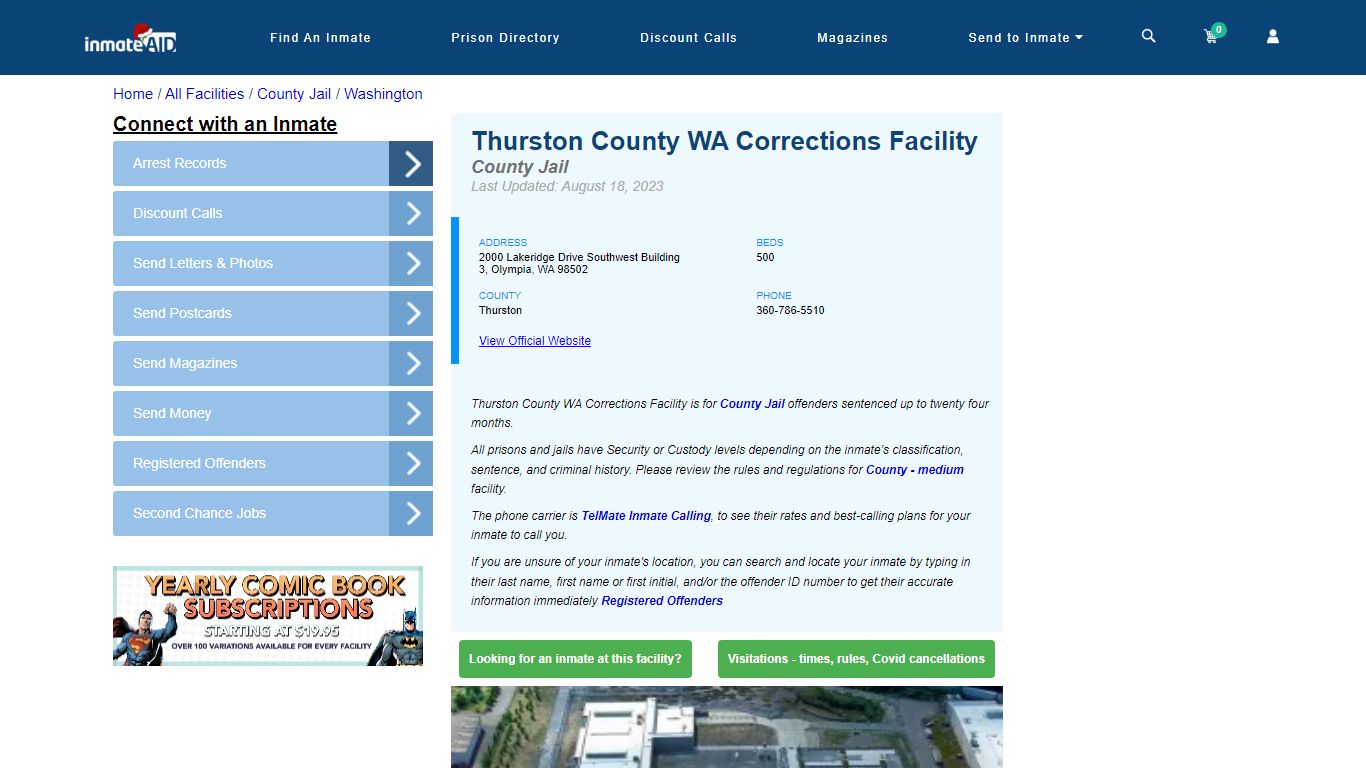 Thurston County WA Corrections Facility - Inmate Locator - Olympia, WA